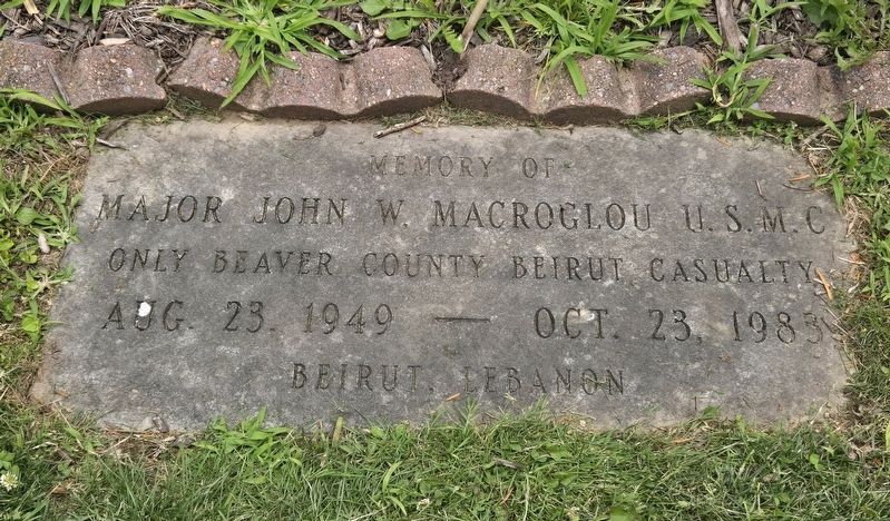 Major John W. Macroglou U.S.M.C Marker image. Click for full size.