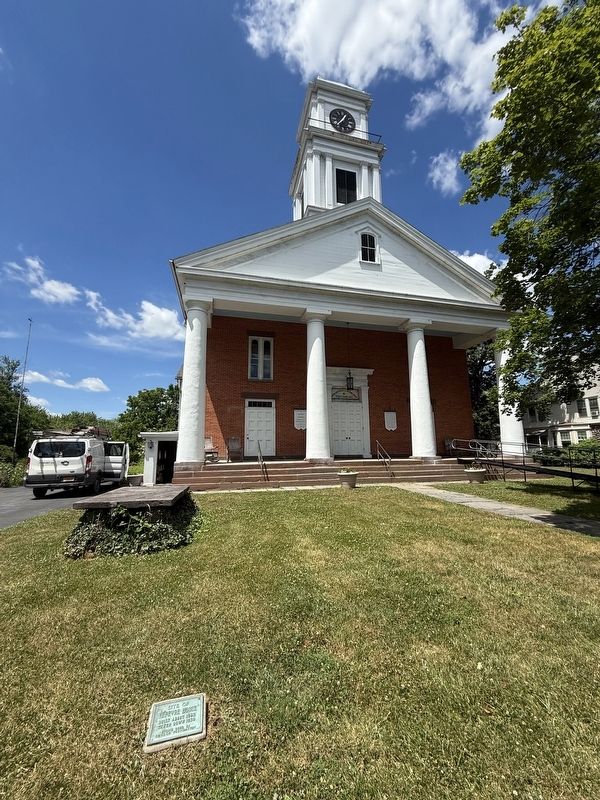Site of Lefevre House Marker in front of the church building. Click for full size. Site of Lefevre House Marker in front of the church building image. Click for full size.