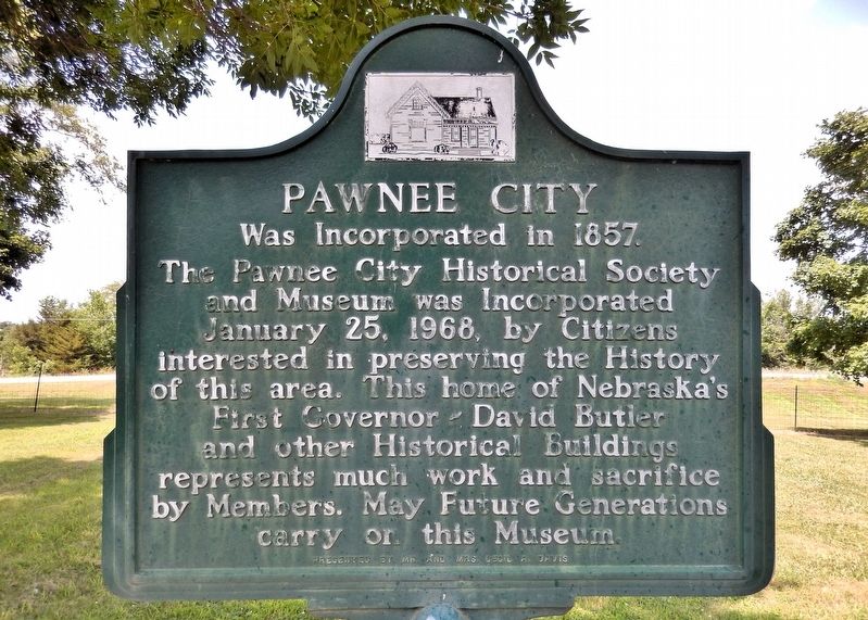Pawnee City Marker. Click for full size. Pawnee City Marker image. Click for full size.