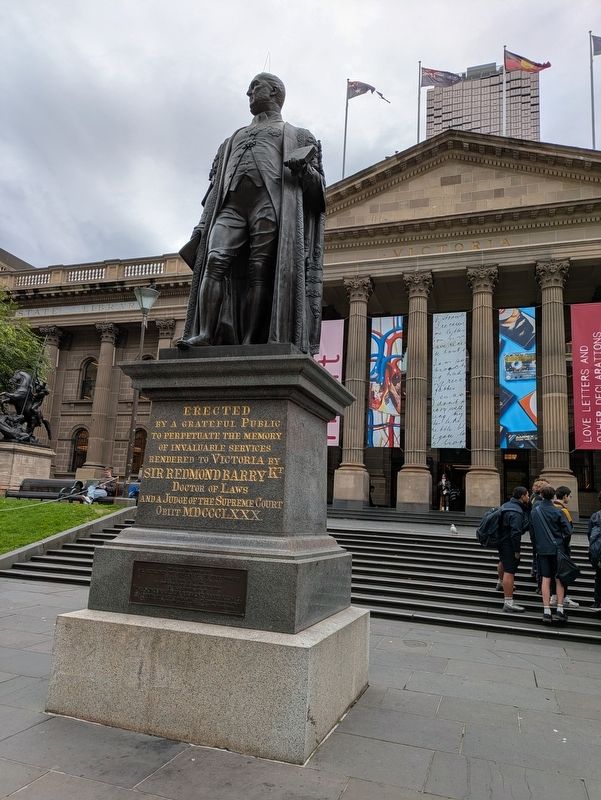 Sir Redmond Barry Monument and Markers image. Click for full size.