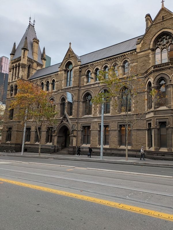 Former Working Men's College and Marker to the left of the door image. Click for full size.