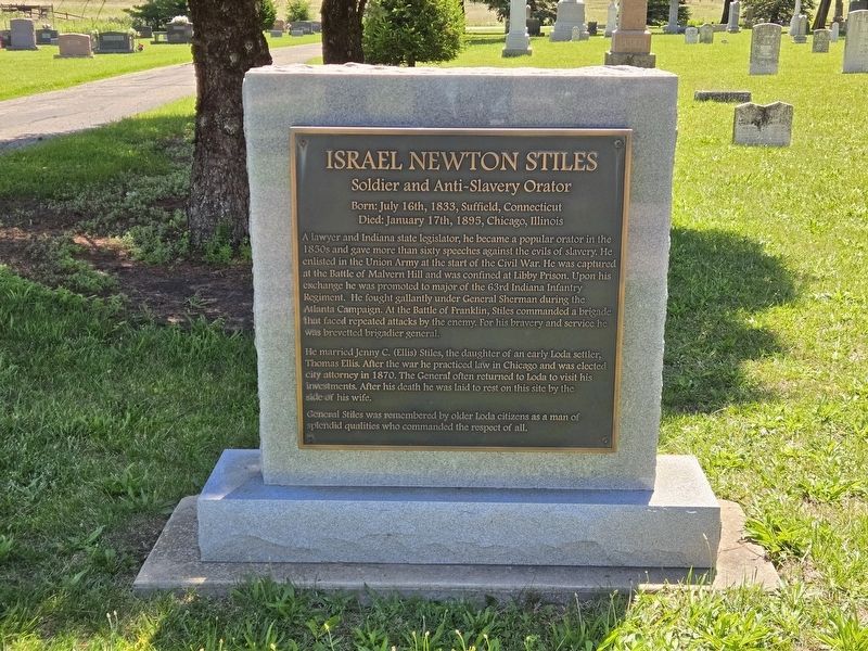 Israel Newton Stiles Marker. Click for full size. Israel Newton Stiles Marker image. Click for full size.