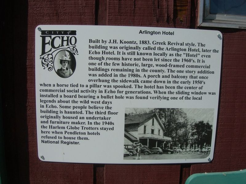 Arlington Hotel Marker image. Click for full size.