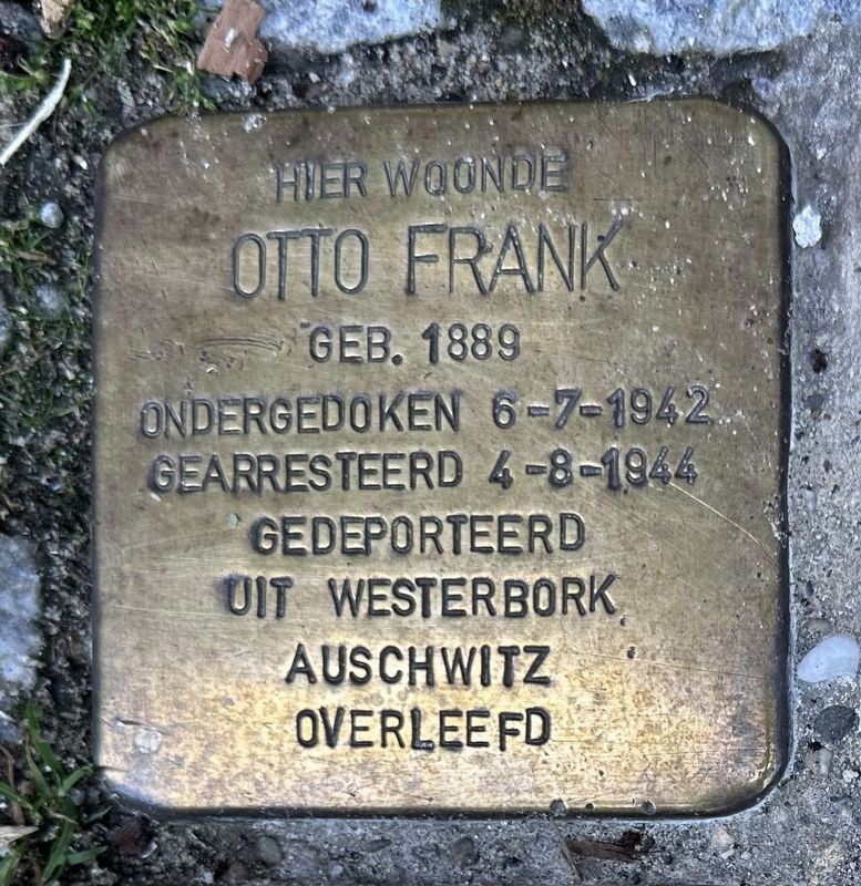 Otto Frank stolperstein. Click for full size. Otto Frank stolperstein image. Click for full size.