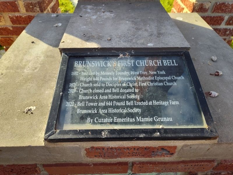 Brunswick's First Church Bell Marker image. Click for full size.