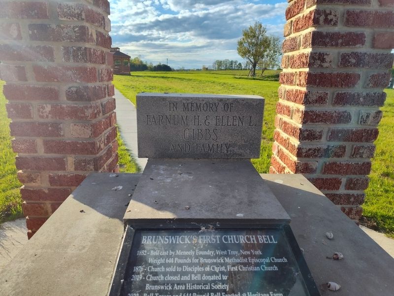 Brunswick's First Church Bell Marker image. Click for full size.