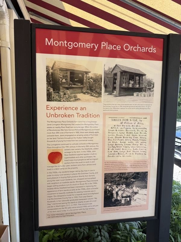 Montgomery Place Orchards Marker. Click for full size. Montgomery Place Orchards Marker image. Click for full size.