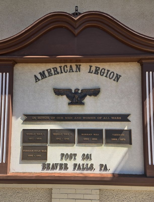 Beaver Falls American Legion War Memorial image. Click for full size.
