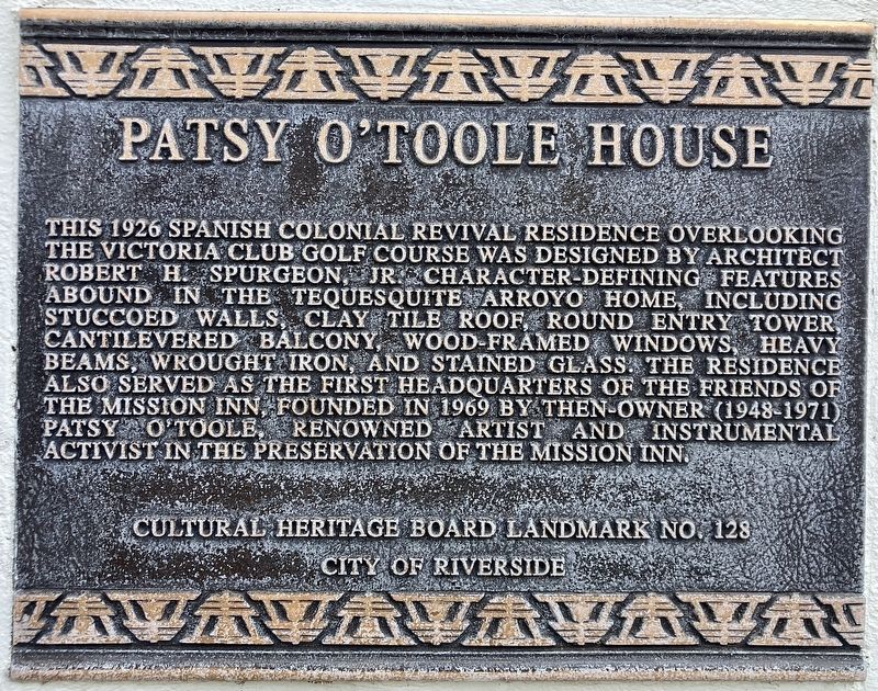 Patsy O’Toole House Marker. Click for full size. Patsy O’Toole House Marker image. Click for full size.