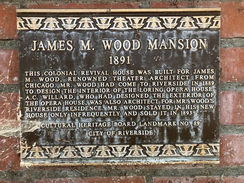 James M. Wood House Marker. Click for full size. James M. Wood House Marker image. Click for full size.