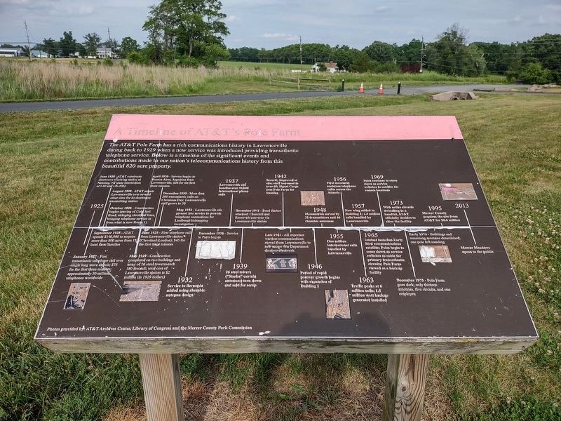 A Timeline of AT&T's Pole Farm Marker. Click for full size. A Timeline of AT&T's Pole Farm Marker image. Click for full size.