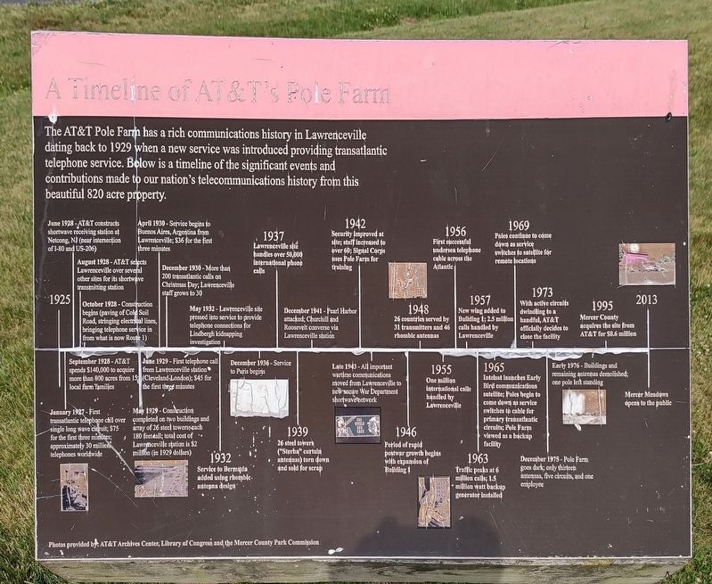 A Timeline of AT&T's Pole Farm Marker. Click for full size. A Timeline of AT&T's Pole Farm Marker image. Click for full size.