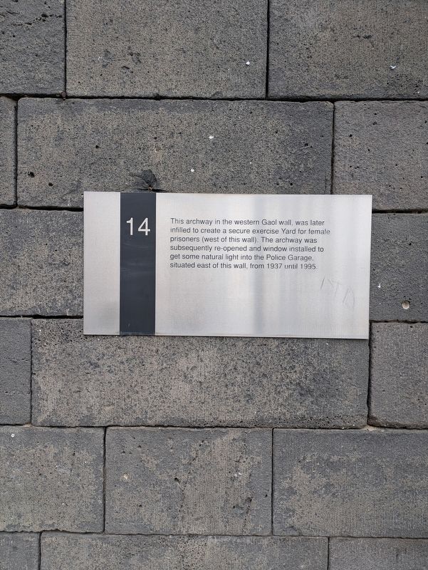 Western Gaol Wall Archway Marker. Click for full size. Western Gaol Wall Archway Marker image. Click for full size.