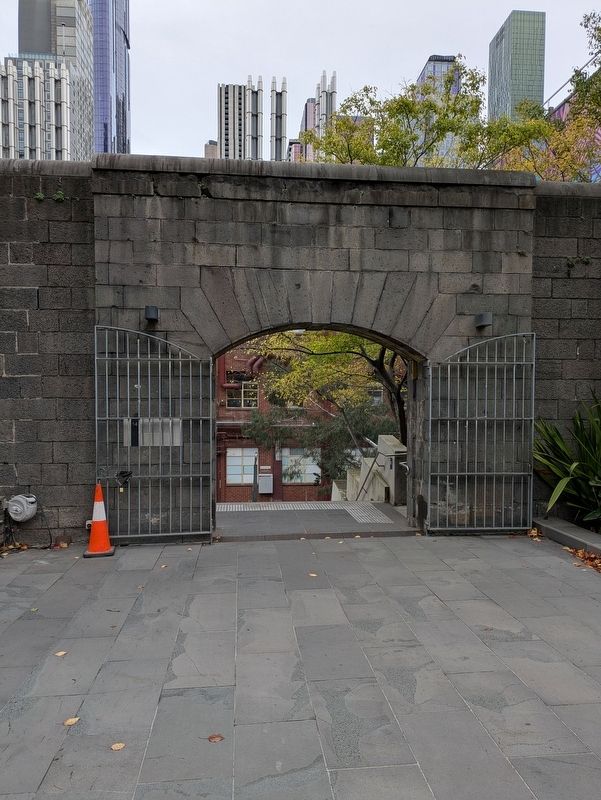 Western Gaol Wall Archway Marker and Gate. Click for full size. Western Gaol Wall Archway Marker and Gate image. Click for full size.