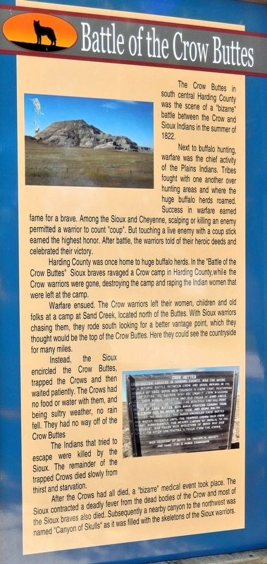 Battle of the Crow Buttes Marker. Click for full size. Battle of the Crow Buttes Marker image. Click for full size.