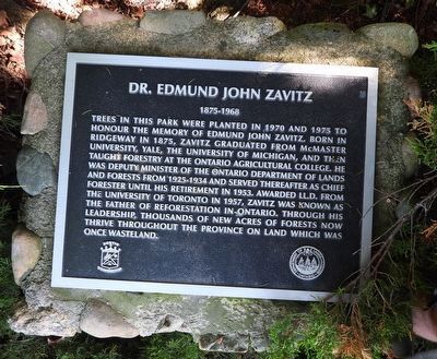Dr. Edmund John Zavitz 1895-1968 - Marker. Click for full size. Dr. Edmund John Zavitz 1895-1968 - Marker image. Click for full size.
