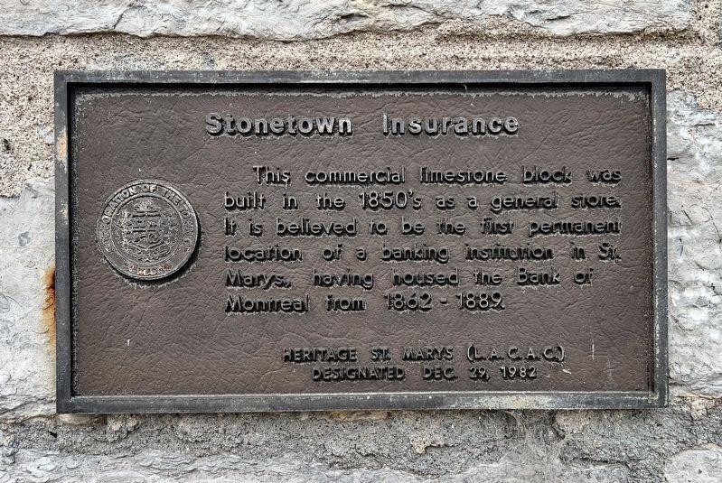 Stonetown Insurance Marker. Click for full size. Stonetown Insurance Marker image. Click for full size.