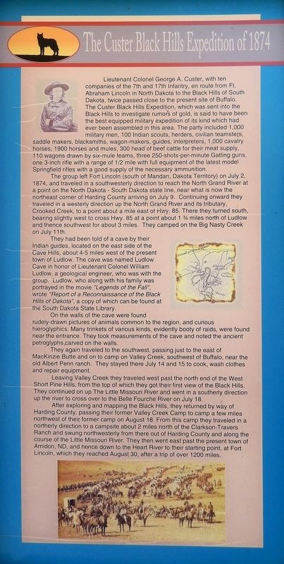 The Custer Black Hills Expedition of 1874 Marker. Click for full size. The Custer Black Hills Expedition of 1874 Marker image. Click for full size.