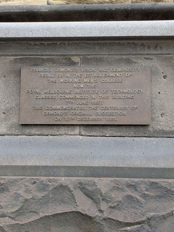 The Working Men's College Marker. Click for full size. The Working Men's College Marker image. Click for full size.