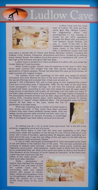 Ludlow Cave Marker. Click for full size. Ludlow Cave Marker image. Click for full size.