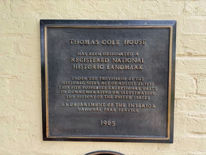 National Historic Landmark plaque for the Thomas Cole House. Click for full size. National Historic Landmark plaque for the Thomas Cole House image. Click for full size.