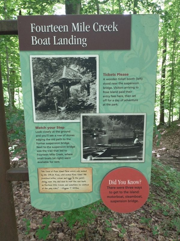 Fourteen Mile Creek Boat Landing Marker. Click for full size. Fourteen Mile Creek Boat Landing Marker image. Click for full size.