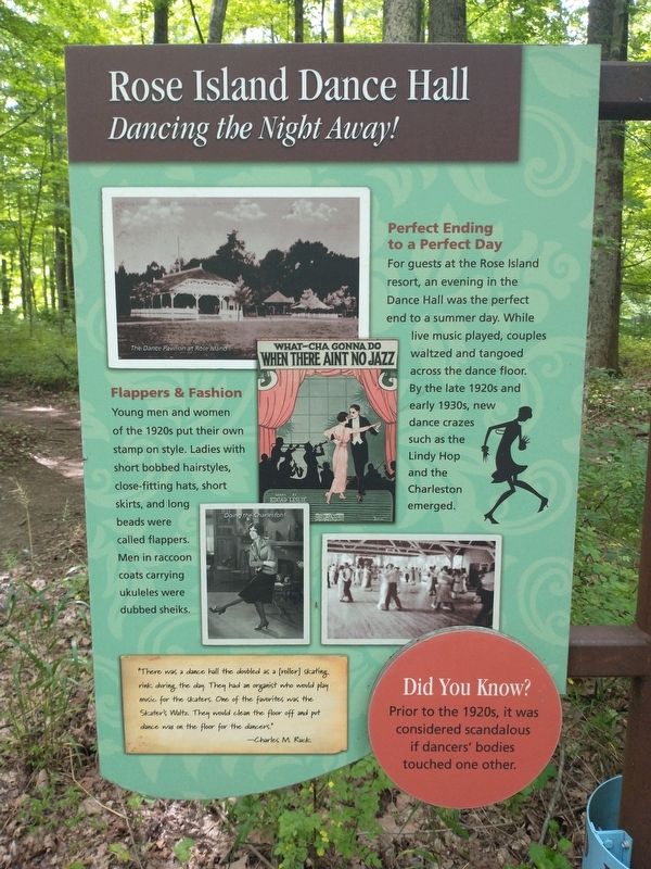 Rose Island Dance Hall Marker image. Click for full size.