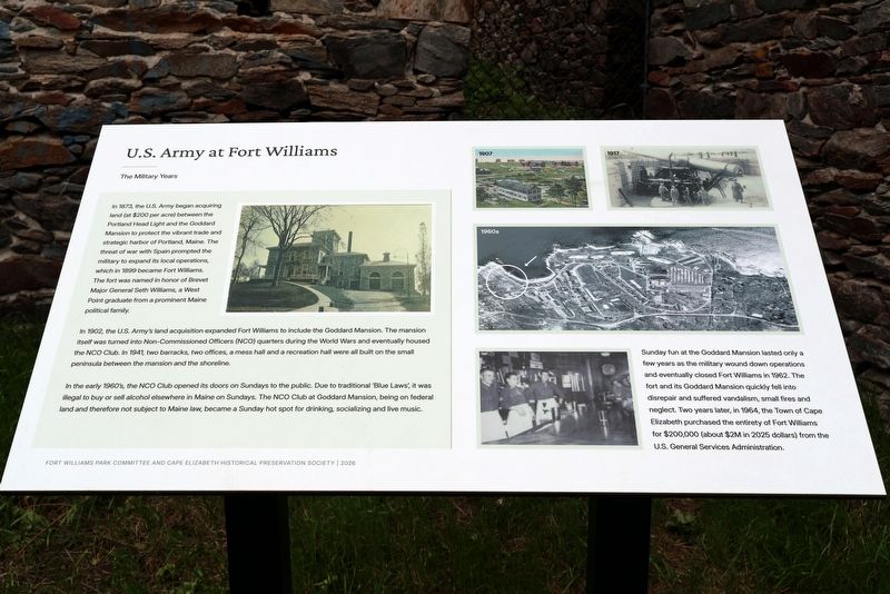 U.S Army at Fort Williams wayside. Click for full size. U.S Army at Fort Williams wayside image. Click for full size.