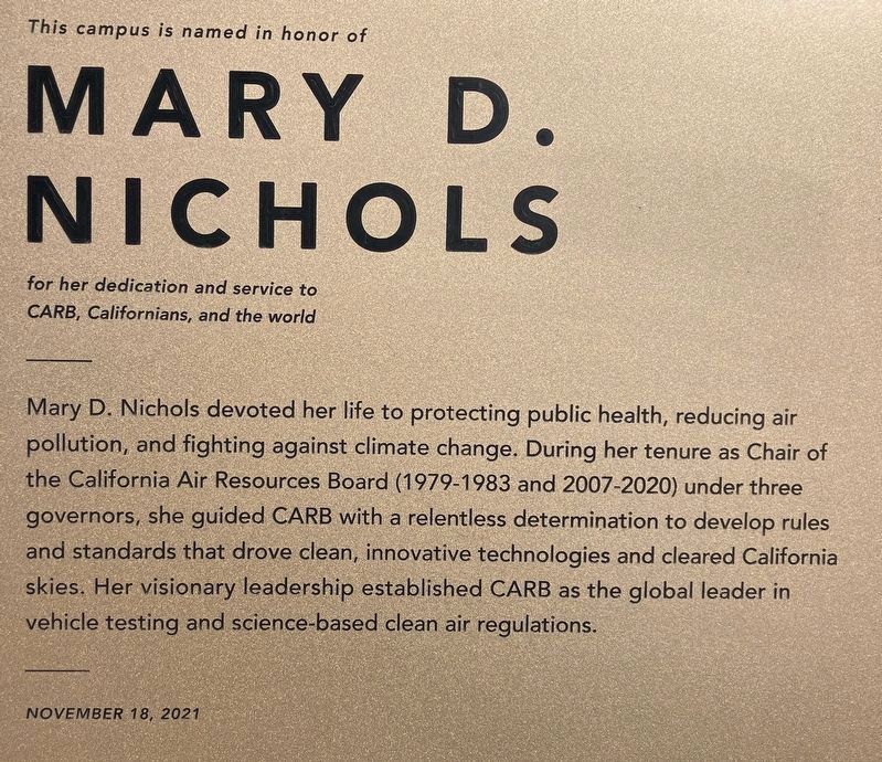 Mary D. Nichols Marker. Click for full size. Mary D. Nichols Marker image. Click for full size.