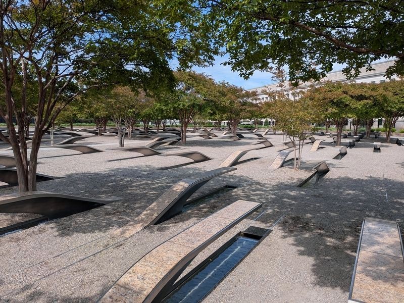 The Pentagon Memorial in Arlington. Click for full size. The Pentagon Memorial in Arlington image. Click for full size.