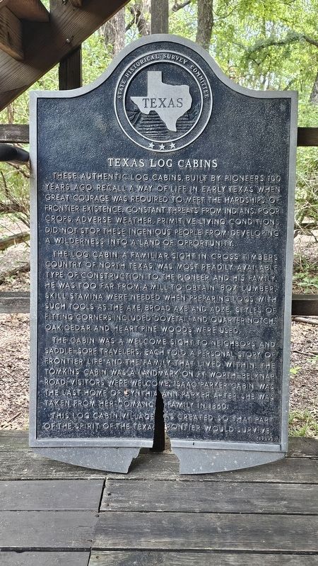 Texas Log Cabins Marker. Click for full size. Texas Log Cabins Marker image. Click for full size.