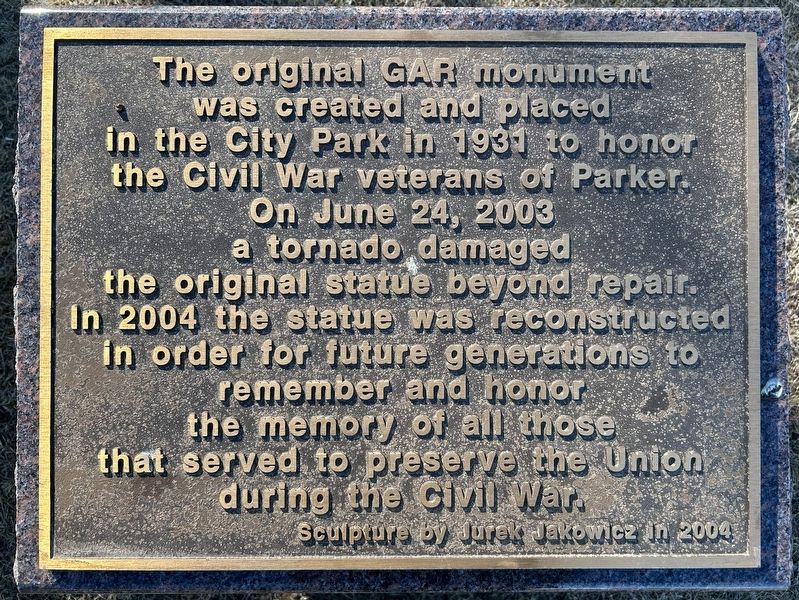 The Original GAR Monument Marker. Click for full size. The Original GAR Monument Marker image. Click for full size.