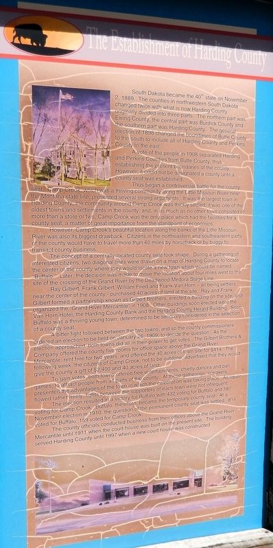 The Establishment of Harding County Marker. Click for full size. The Establishment of Harding County Marker image. Click for full size.