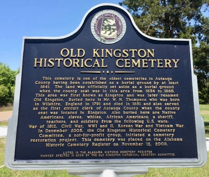 Old Kingston Historical Cemetery Marker image. Click for full size.