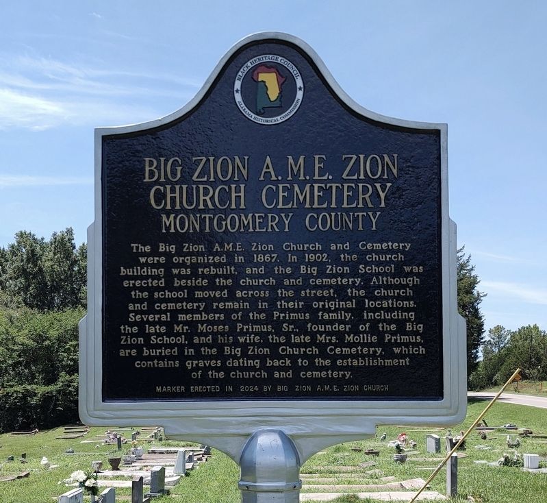 Big Zion A.M.E. Zion Church Cemetery Marker image. Click for full size.