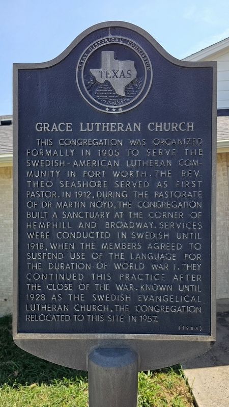 Grace Lutheran Church Marker image. Click for full size.