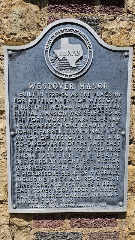 Westover Manor Marker image. Click for full size.