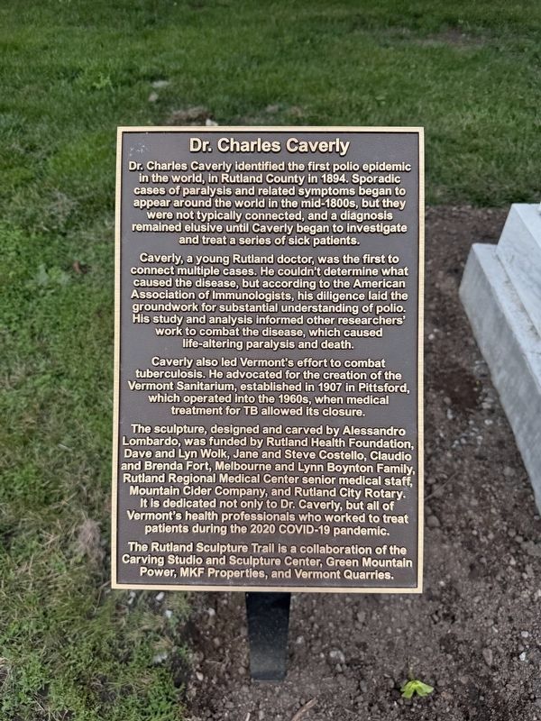 Dr. Charles Caverly Marker. Click for full size. Dr. Charles Caverly Marker image. Click for full size.