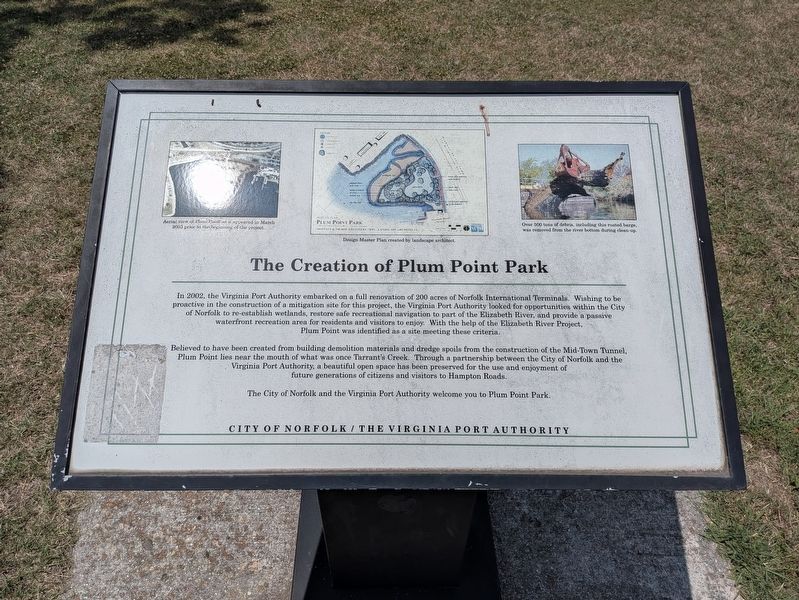 The Creation of Plum Point Park Marker. Click for full size. The Creation of Plum Point Park Marker image. Click for full size.
