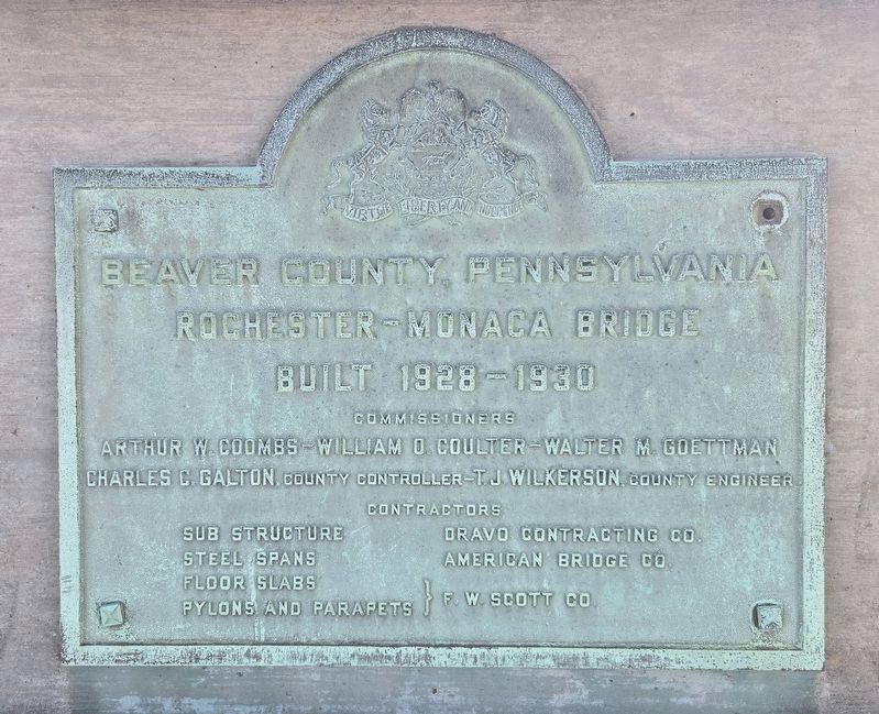 Rochester - Monaca Bridge Marker image. Click for full size.