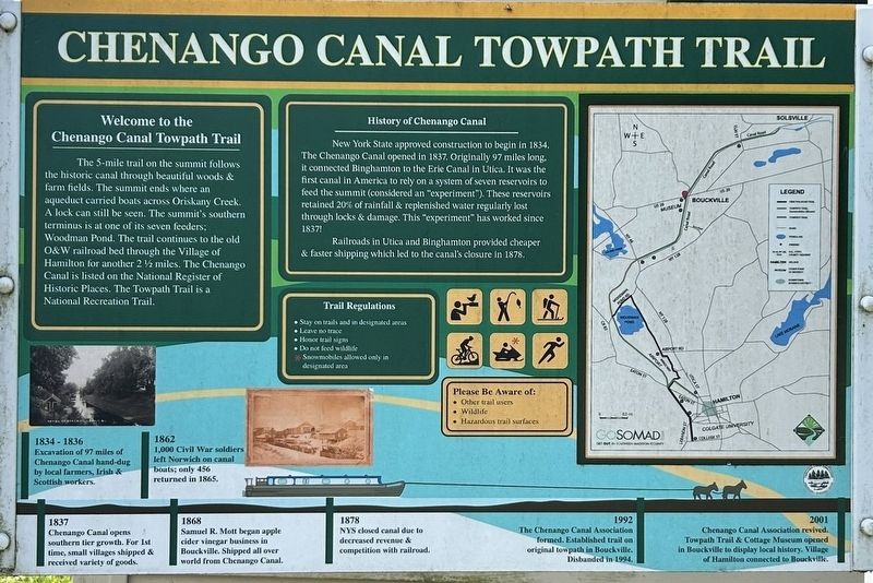 Chenango Canal Towpath Marker. Click for full size. Chenango Canal Towpath Marker image. Click for full size.