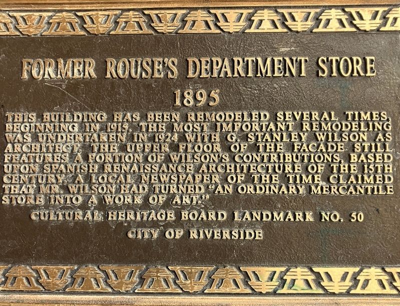 Rouse's Department Store Building Marker image. Click for full size.