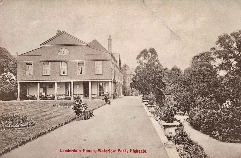 Lauderdale House, Waterlow Park (mentioned on the marker) image. Click for full size.