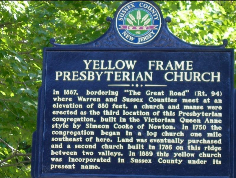 Yellow Frame Presbyterian Church Marker. Click for full size. Yellow Frame Presbyterian Church Marker image. Click for full size.