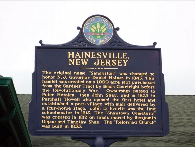 Hainesville, New Jersey Marker. Click for full size. Hainesville, New Jersey Marker image. Click for full size.