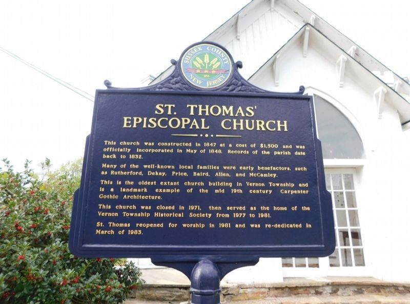 St. Thomas Episcopal Church Marker. Click for full size. St. Thomas Episcopal Church Marker image. Click for full size.
