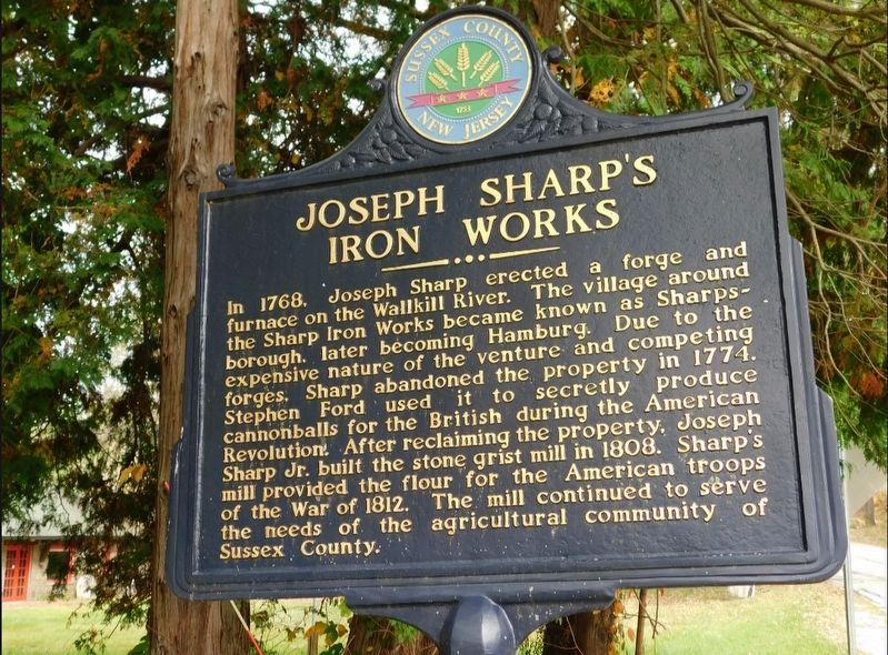 Joseph Sharp's Iron Works Marker. Click for full size. Joseph Sharp's Iron Works Marker image. Click for full size.