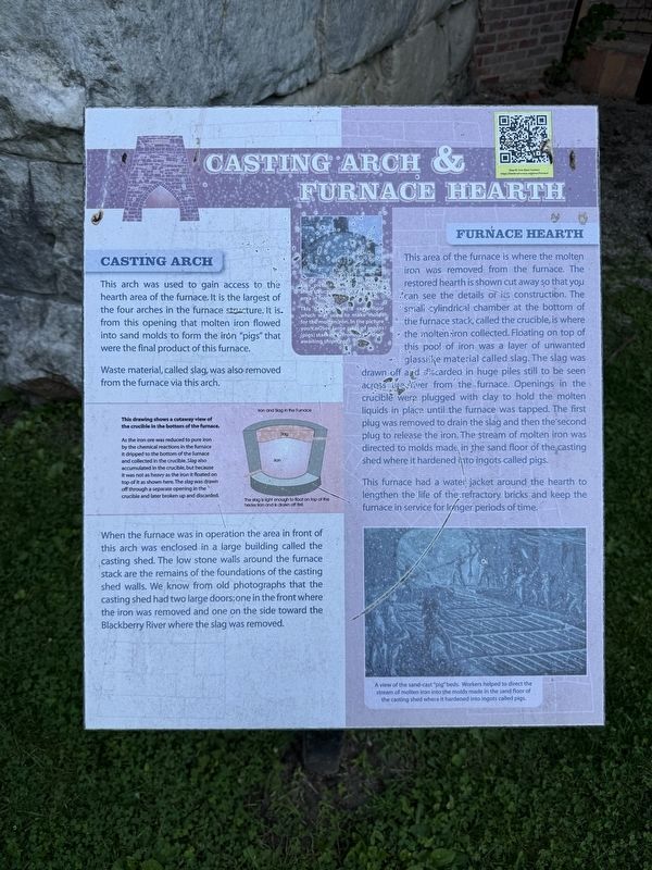 Casting Arch & Furnace Hearth Marker. Click for full size. Casting Arch & Furnace Hearth Marker image. Click for full size.