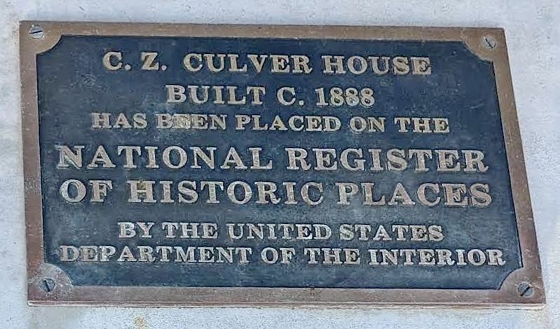 C. Z. Culver House Marker image. Click for full size.