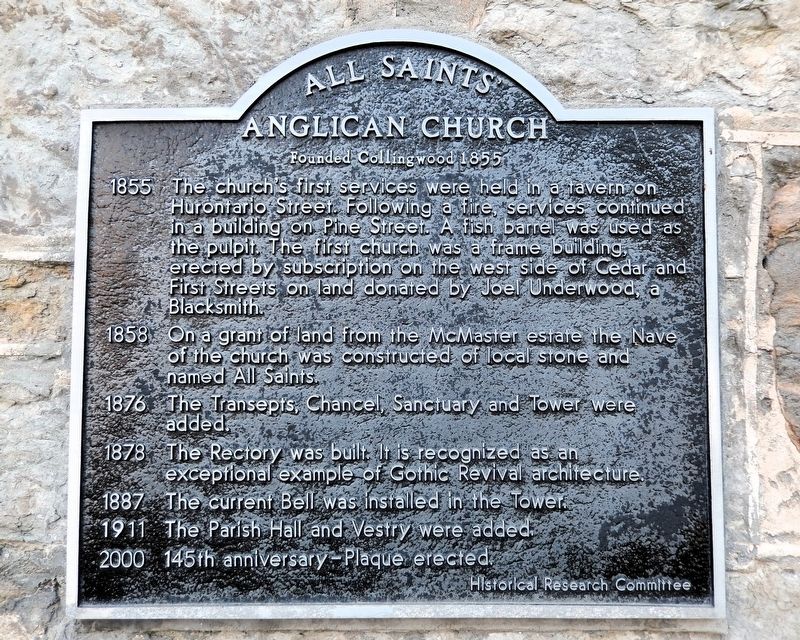 All Saints' Anglican Church Marker. Click for full size. All Saints' Anglican Church Marker image. Click for full size.